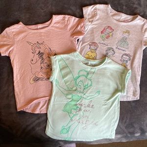 3 Disney (4T) T-shirts (princesses, Minnie w/ unicorn, Tinker bell)